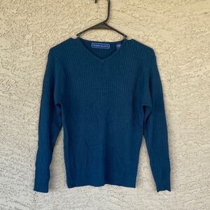 Karen Scott Men's Teal V-Neck Sweater